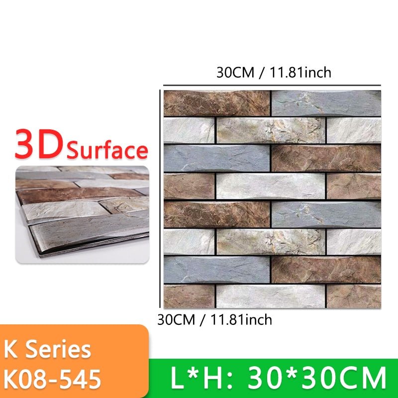 (PACK 5+5 FREE) Stick-On 3D Wall Tiles