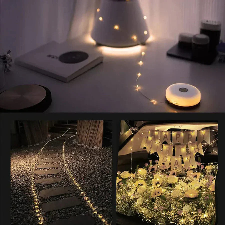 LED String Lights | 10m Outdoor & Indoor | USB Rechargeable | 8 Lighting Modes | IP65 Waterproof
