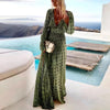 Elegant long dress with polka dot print