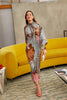 Popular maxi dress with long sleeves and print