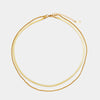 Women’s Layered Necklace | Gold Herringbone Choker & Rope Chain | Waterproof